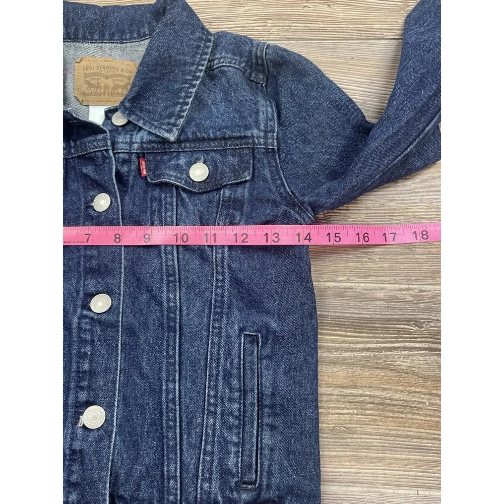 Levi's Jean Jacket Boys Med 10/12 Trucker Red Tab Youth Blue Denim‎ 100% Cotton